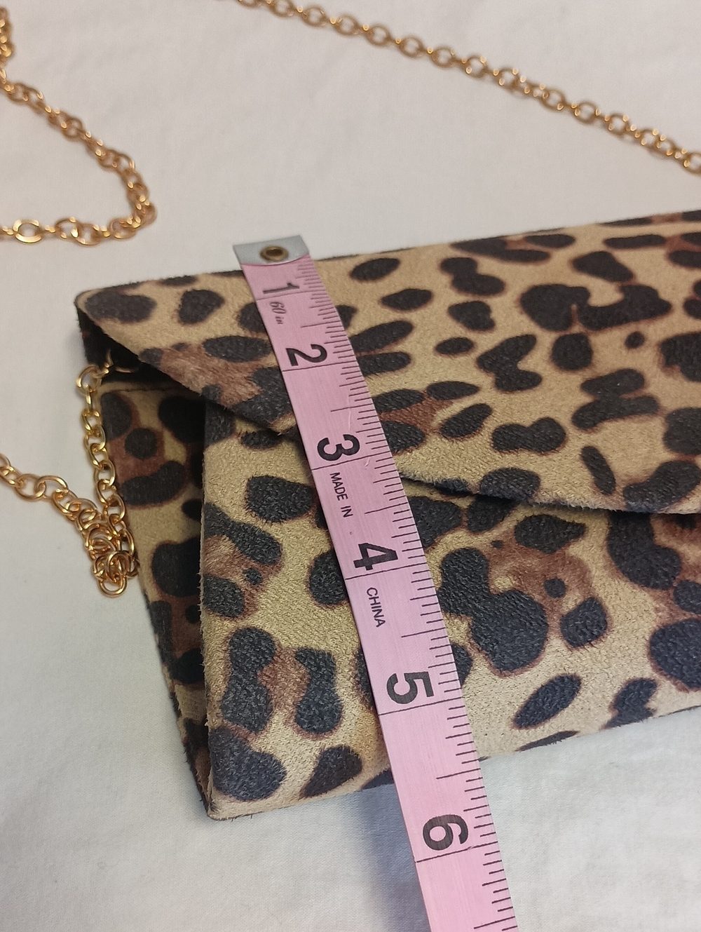Women's Faux Suede Animal Print Evening Bag Clutch Purse - Picture 7 of 7